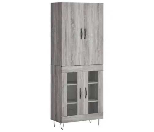 Augstais Skapis, Pelēks, 69,5X34X180 Cm, Inženierijas Koks Vidaxl