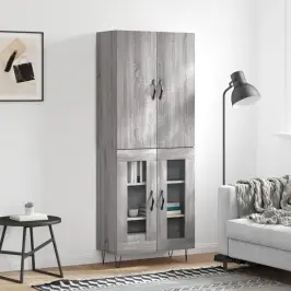 Augstais Skapis, Pelēks, 69,5X34X180 Cm, Inženierijas Koks Vidaxl
