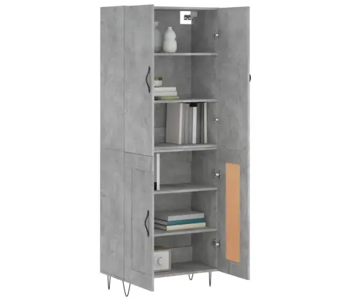 Augstais Skapis, Pelēks, 69,5X34X180 Cm, Inženierijas Koks Vidaxl Augstais Skapis, Pelēks, 69,5X34X180 Cm, Inženierijas Koks Vidaxl