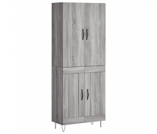 Augstais Skapis, Pelēks, 69,5X34X180 Cm, Inženierijas Koks Vidaxl