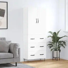 Komoda, Baltos Spalvos, 69,5X34X180cm Apdirbta Mediena