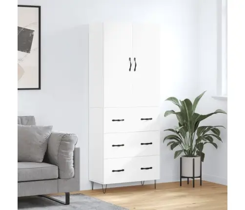 Kõrge Kapp, Valge, 69,5 X 34 X 180 cm Tehispuit