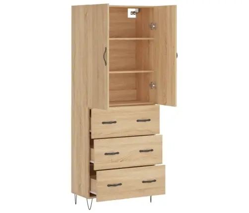 Komoda, Sonoma Ąžuolo Spalvos, 69,5X34X180cm Apdirbta Mediena