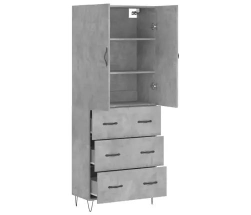 Kõrge Kapp, Betoonhall, 69,5 X 34 X 180 cmTehispuit