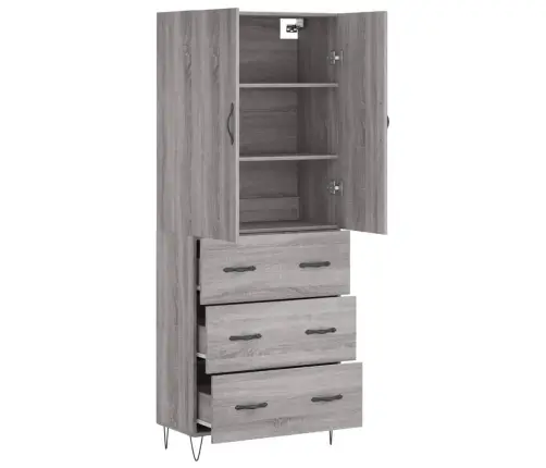 Kõrge Kapp, Hall Sonoma Tamm, 69,5 X 34 X 180 cm Tehispuit