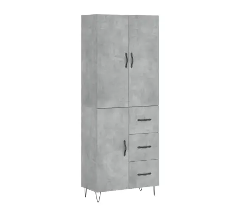 Augstais Skapis, Pelēks, 69,5X34X180 Cm, Inženierijas Koks Vidaxl