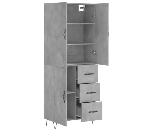 Augstais Skapis, Pelēks, 69,5X34X180 Cm, Inženierijas Koks Vidaxl
