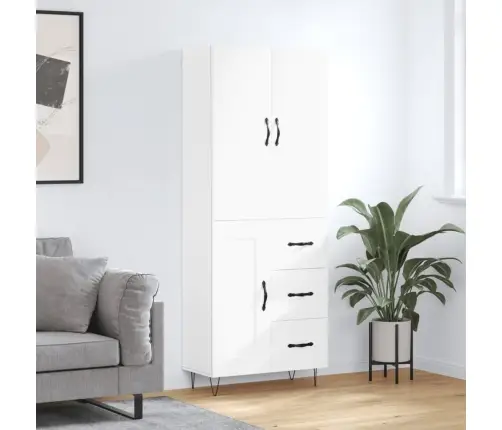 Augstais Skapis, Balts, 69,5X34X180 Cm, Inženierijas Koks Vidaxl