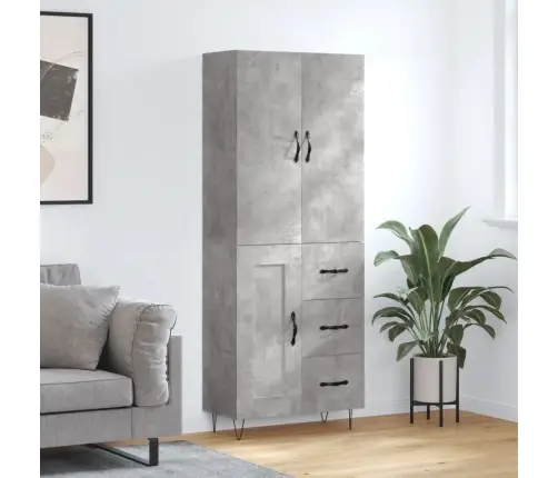 Augstais Skapis, Pelēks, 69,5X34X180 Cm, Inženierijas Koks Vidaxl