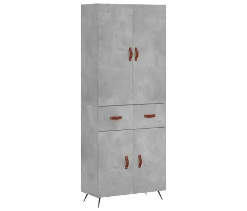 Augstais Skapis, Pelēks, 69,5X34X180 Cm, Inženierijas Koks Vidaxl
