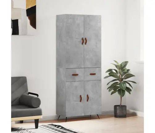 Augstais Skapis, Pelēks, 69,5X34X180 Cm, Inženierijas Koks Vidaxl
