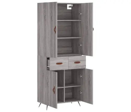 Komoda, Pilkos Ąžuolo Spalvos, 69,5X34X180cm Apdirbta Mediena Komoda, Pilkos Ąžuolo Spalvos, 69,5X34X180cm Apdirbta Mediena