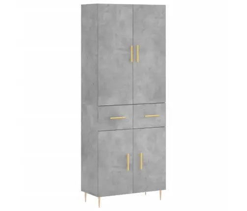 Komoda, Betono Pilkos Spalvos, 69,5X34X180cm Apdirbta Mediena