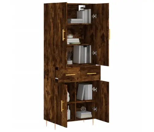 Kõrge Kapp, Suitsutatud Tamm, 69,5 X 34 X 180 cm Tehispuit