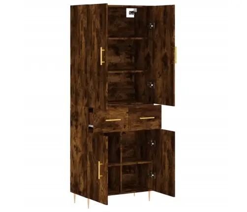 Kõrge Kapp, Suitsutatud Tamm, 69,5 X 34 X 180 cm Tehispuit