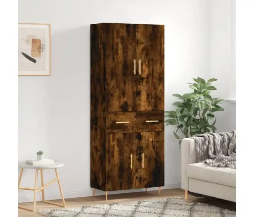 Kõrge Kapp, Suitsutatud Tamm, 69,5 X 34 X 180 cm Tehispuit