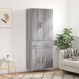 Augstais Skapis, Pelēks, 69,5X34X180 Cm, Inženierijas Koks Vidaxl