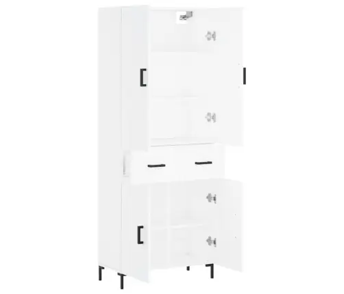 Kõrge Kapp, Valge, 69,5 X 34 X 180 cm Tehispuit