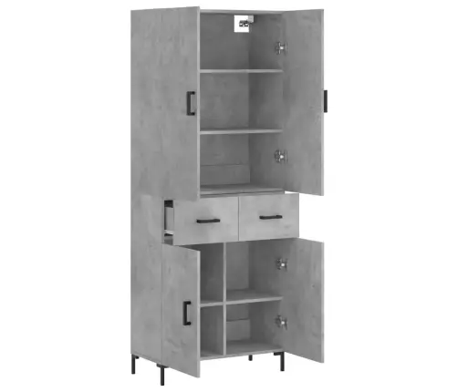 Komoda, Betono Pilkos Spalvos, 69,5X34X180cm Apdirbta Mediena Komoda, Betono Pilkos Spalvos, 69,5X34X180cm Apdirbta Mediena