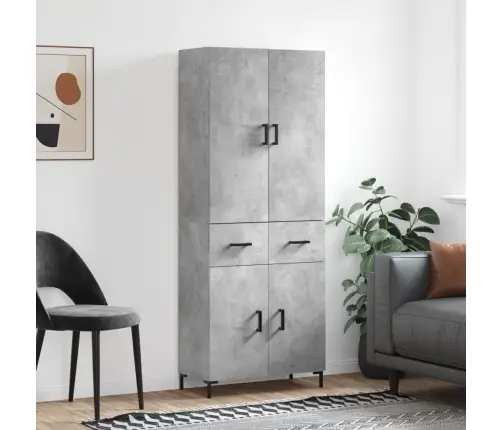 Komoda, Betono Pilkos Spalvos, 69,5X34X180cm Apdirbta Mediena Komoda, Betono Pilkos Spalvos, 69,5X34X180cm Apdirbta Mediena