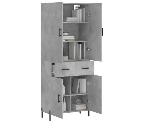 Augstais Skapis, Pelēks, 69,5X34X180 Cm, Inženierijas Koks Vidaxl