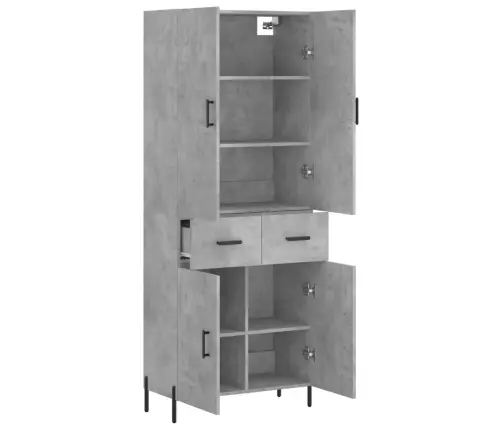 Augstais Skapis, Pelēks, 69,5X34X180 Cm, Inženierijas Koks Vidaxl