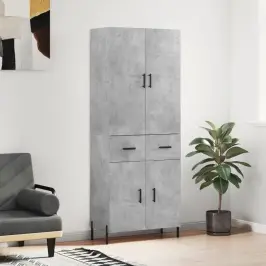 Augstais Skapis, Pelēks, 69,5X34X180 Cm, Inženierijas Koks Vidaxl