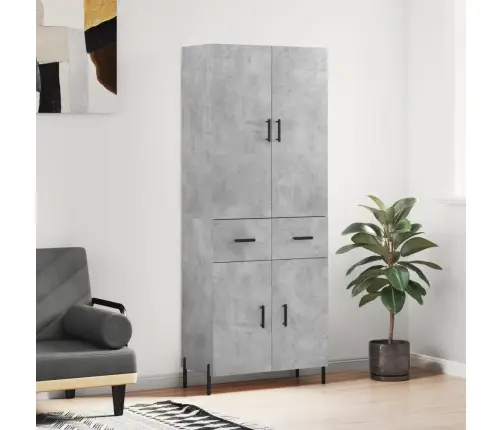 Augstais Skapis, Pelēks, 69,5X34X180 Cm, Inženierijas Koks Vidaxl