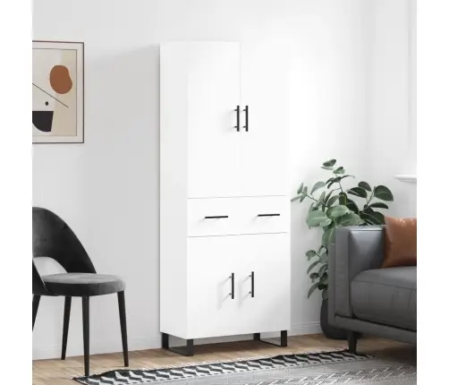 Kõrge Kapp, Valge, 69,5 X 34 X 180 cm Tehispuit