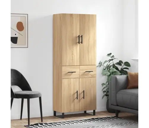 Komoda, Sonoma Ąžuolo Spalvos, 69,5X34X180cm Apdirbta Mediena Komoda, Sonoma Ąžuolo Spalvos, 69,5X34X180cm Apdirbta Mediena