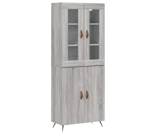 Augstais Skapis, Pelēks, 69,5X34X180 Cm, Inženierijas Koks Vidaxl