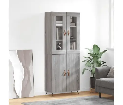 Augstais Skapis, Pelēks, 69,5X34X180 Cm, Inženierijas Koks Vidaxl