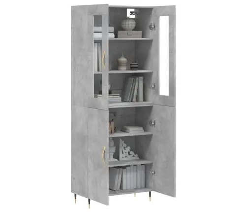 Augstais Skapis, Pelēks, 69,5X34X180 Cm, Inženierijas Koks Vidaxl