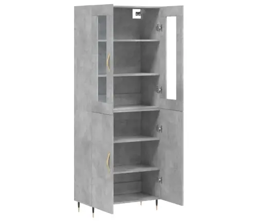 Augstais Skapis, Pelēks, 69,5X34X180 Cm, Inženierijas Koks Vidaxl