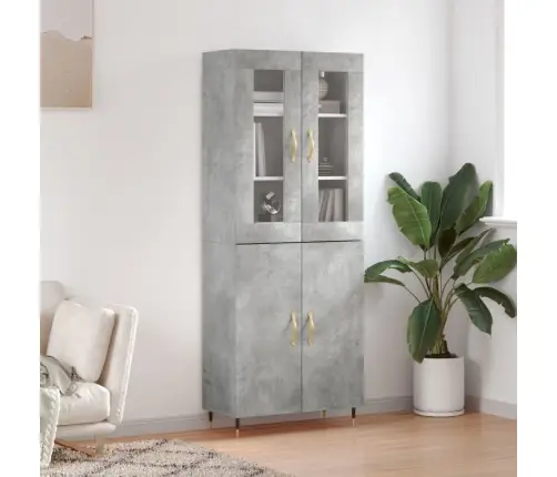 Augstais Skapis, Pelēks, 69,5X34X180 Cm, Inženierijas Koks Vidaxl