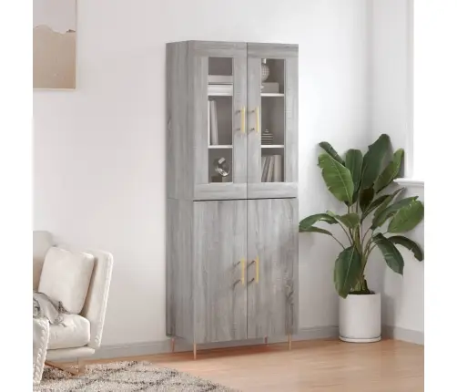 Augstais Skapis, Pelēks, 69,5X34X180 Cm, Inženierijas Koks Vidaxl