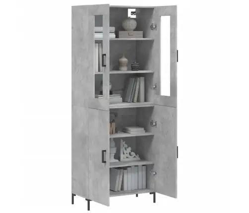 Komoda, Betono Pilkos Spalvos, 69,5X34X180cm Apdirbta Mediena