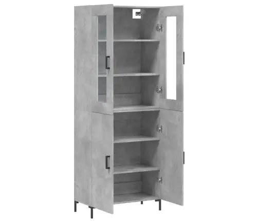 Komoda, Betono Pilkos Spalvos, 69,5X34X180cm Apdirbta Mediena