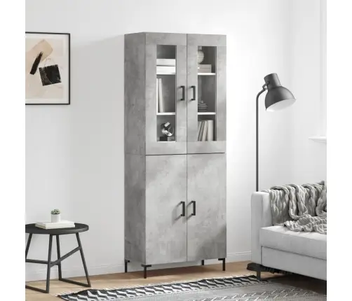 Komoda, Betono Pilkos Spalvos, 69,5X34X180cm Apdirbta Mediena