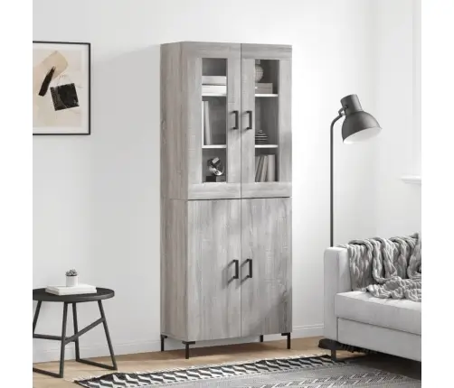 Komoda, Pilkos Ąžuolo Spalvos, 69,5X34X180cm Apdirbta Mediena