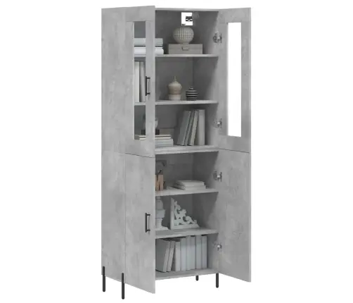 Augstais Skapis, Pelēks, 69,5X34X180 Cm, Inženierijas Koks Vidaxl