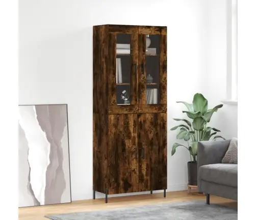 Kõrge Kapp, Suitsutatud Tamm, 69,5 X 34 X 180 cm Tehispuit