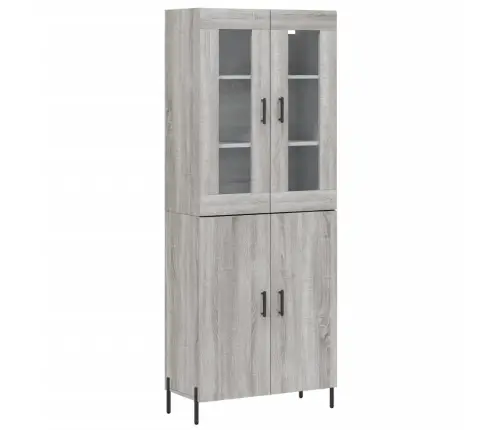 Komoda, Pilkos Ąžuolo Spalvos, 69,5X34X180cm Apdirbta Mediena