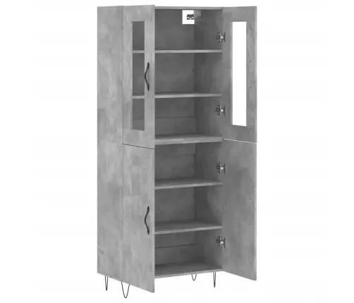 Augstais Skapis, Pelēks, 69,5X34X180 Cm, Inženierijas Koks Vidaxl