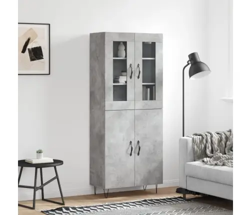 Augstais Skapis, Pelēks, 69,5X34X180 Cm, Inženierijas Koks Vidaxl