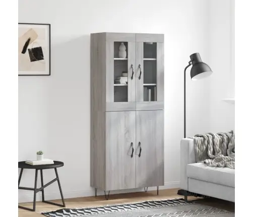 Kõrge Kapp, Hall Sonoma Tamm, 69,5 X 34 X 180 cm Tehispuit