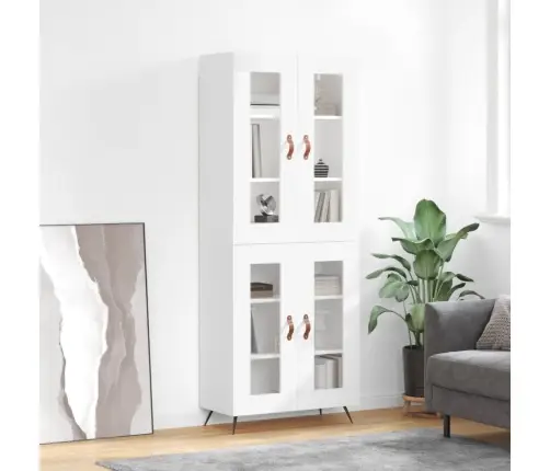 Kõrge Kapp, Valge, 69,5 X 34 X 180 cm Tehispuit