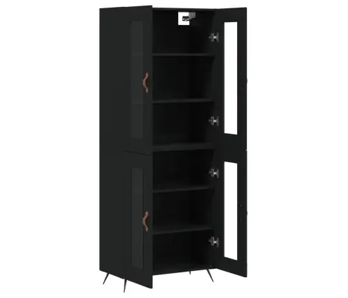 Augstais Skapis, Melns, 69,5X34X180 Cm, Inženierijas Koks Vidaxl