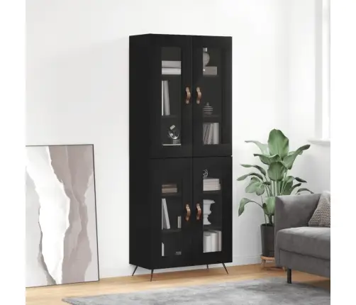 Augstais Skapis, Melns, 69,5X34X180 Cm, Inženierijas Koks Vidaxl