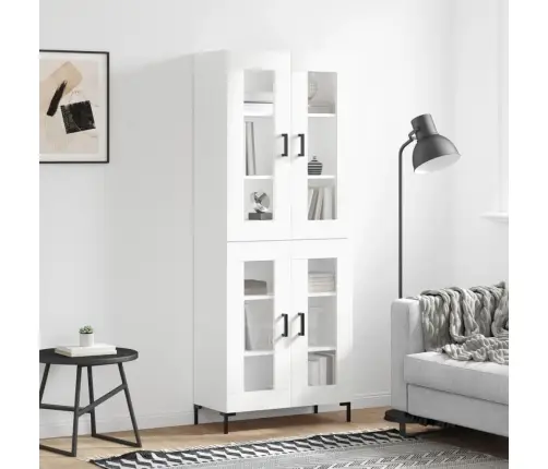 Kõrge Kapp, Valge, 69,5 X 34 X 180 cm Tehispuit